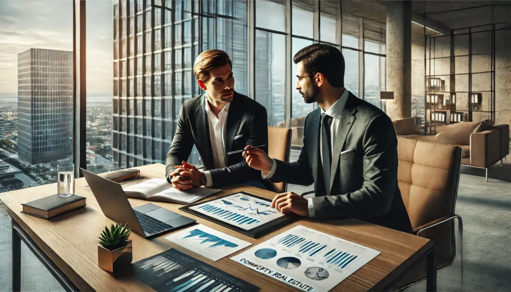 A property owner and real estate agent Setting the Right Sale Price for a Commercial Property